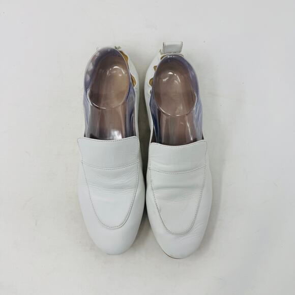 Everlane White Leather Loafers Women’s Size 9 Slip-On Flats Minimalist Preppy - Picture 5 of 13